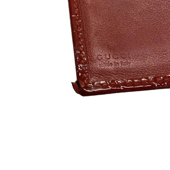 GUCCI Micro GG Red Patent Leather - Pass Holder 124-071325 - Picture 7 of 9